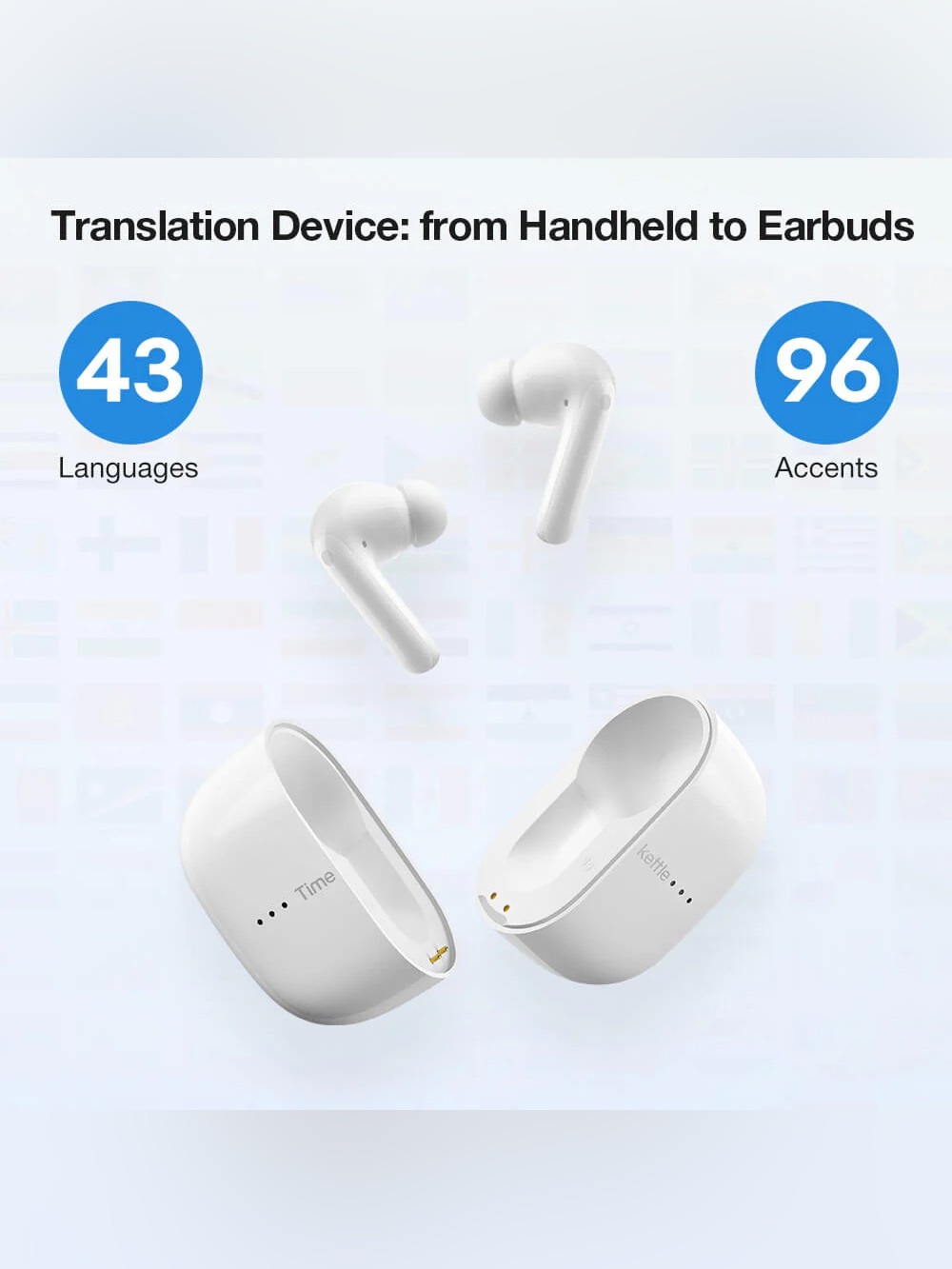 White True Wireless Earbuds with Charging Case - Time Kettle